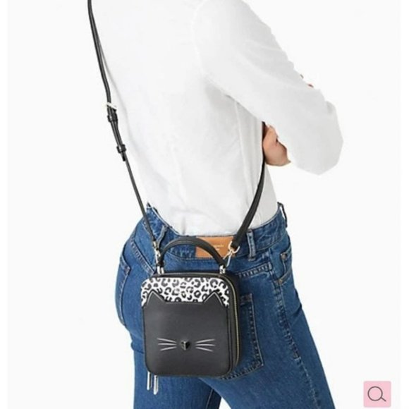 Kate Spade meow cat daisy vanity crossbody purse leather new - Picture 9 of 9